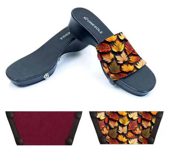 * Fall Leaves Black Leisure Interchangeable Shoe Set