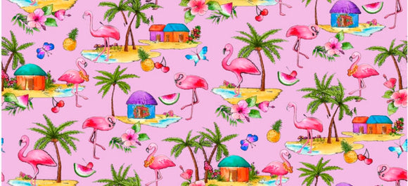 * Flamingo on Pink Shoe Tops