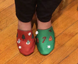 Ugly Sweater Clog Tops - Green Snowman